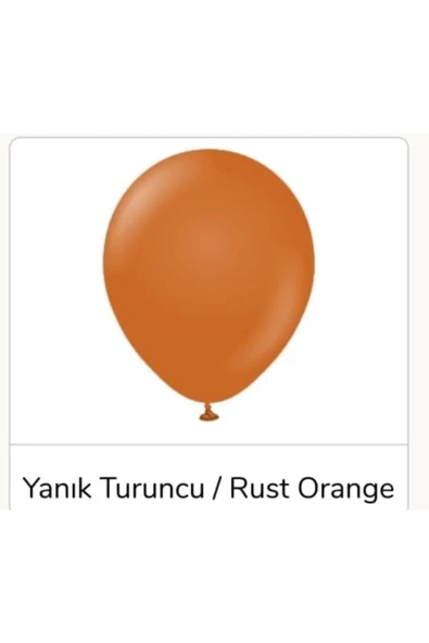 Pazariz 12" Retro Balon Yanık Turuncu Renk 20 Adet ürün görseli 1