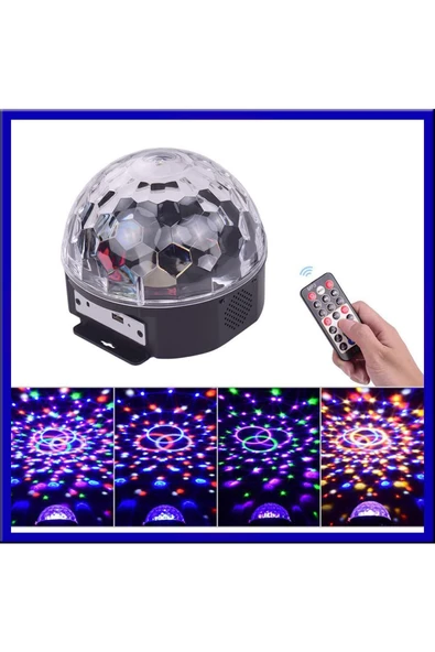 Pazariz Crystral mp3 Led Magıc Ball Disko Topu- Projeksiyonlu Gece Lambası ürün görseli 1