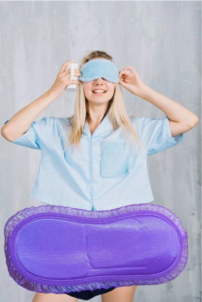 Pazariz Pembecin Uyku Göz Bandı Maskesi Işık Önleyici Gözlük Maske Bant Eye Mask Mor (1adet) ürün görseli 1