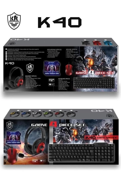 Pazariz K40 Oyuncu Kulaklık Klavye Mouse Ve Ped Takım Gaming Set ürün görseli 1