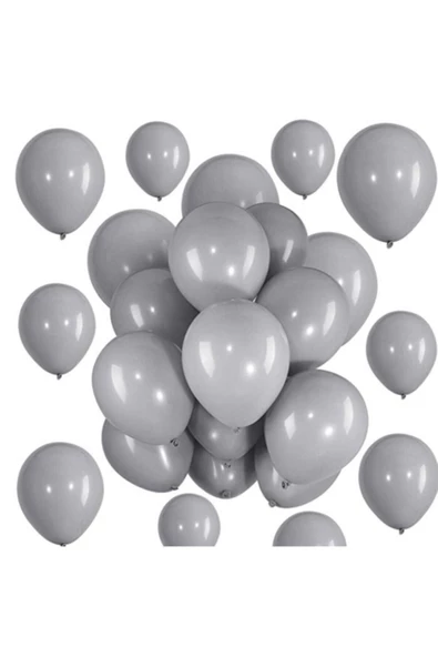 Pazariz 20 Adet Gri Pastel Balon ürün görseli 1