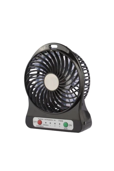 Pazariz Masa Üstü Şarjlı Mini Vantilatör 3 Kademeli Usb Mini Fan Siyah ürün görseli 1