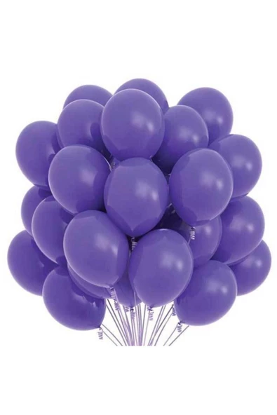 Pazariz 12 Inç Standart Boy Pastel Balon 10 Adet Mor ürün görseli 1