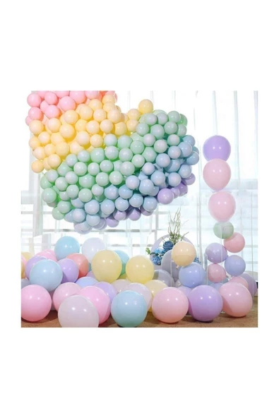 Pazariz Sima Gift Makaron Pastel Balon 12" Inç 25 Adet Karışık Renk ürün görseli 1