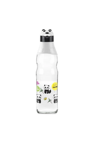 Pazariz Panda Desenli Cam Şişe 1 lt ürün görseli 1
