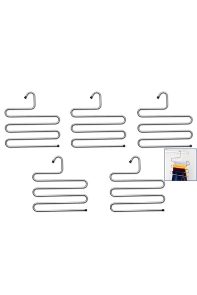 Pazariz Pantolon Askısı Metal Askı Kravat Eşarp Askısı 5li Set ürün görseli 1