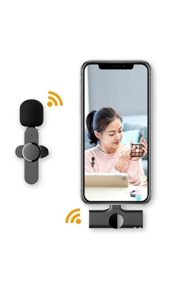 Pazariz Iphone - Android Uyumlu  Telefon Girişli Bluetooth Yaka Mikrofonu Wireless Bluetooth ürün görseli 1