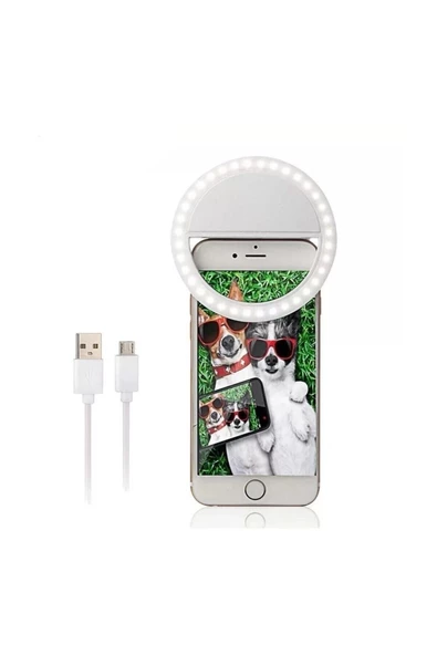 Pazariz Şarjlı Led Selfie Işığı Led Light Halka Telefon Işığı 36 Led 3 Kademeli ürün görseli 1