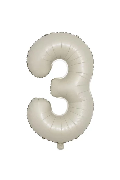 Pazariz Rakam Folyo Balon Krem Renk 3 (34 INÇ 76 CM) ürün görseli 1