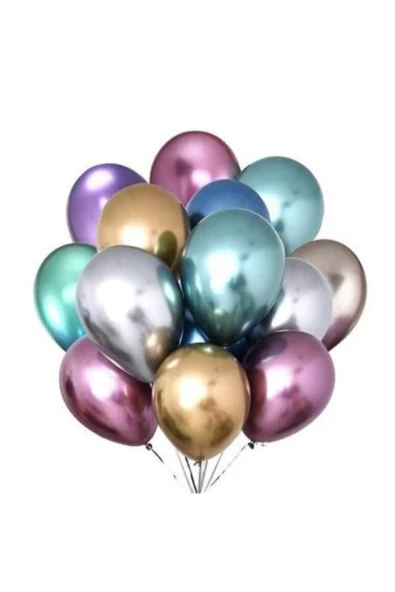 Pazariz Karışık Renkli Parlak Krom Balon 16 Inch 20 Adet ürün görseli 1
