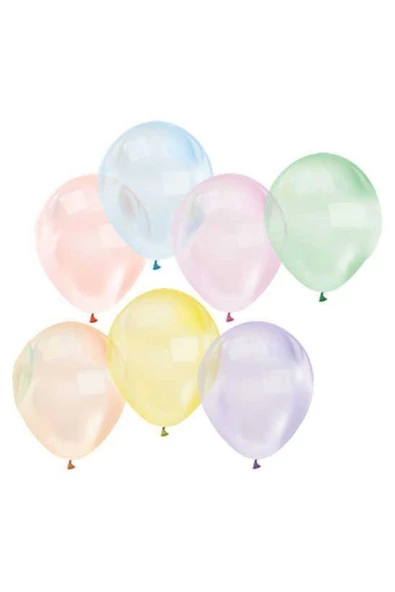 Pazariz 12 Inç Standart Boy Metalik Balon Renkli Şeffaf 100 Adet ürün görseli 1