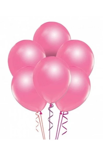 Pazariz Metalik Pembe Balon 10 Adet Helyumla Uçan ürün görseli 1
