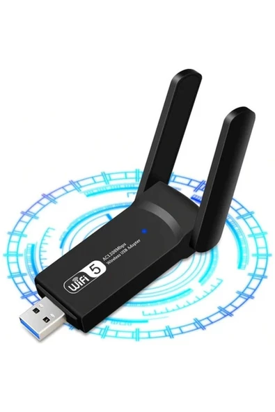 Pazariz Dual Band USB 3.0 Adaptör Kablosuz Wifi Alıcı Wireless Adaptör 802.11a/b/g/n/ac,WiFi Adapter ürün görseli 1