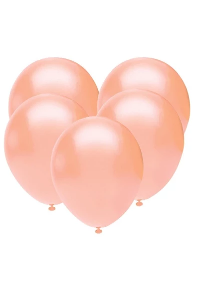 Pazariz 12 Inç Standart Boy Metalik Balon 10 Adet Somon ürün görseli 1