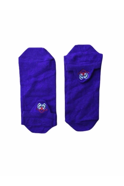 Pazariz Emojili Babet Çorap Saks Mavi 2 Li ürün görseli 1