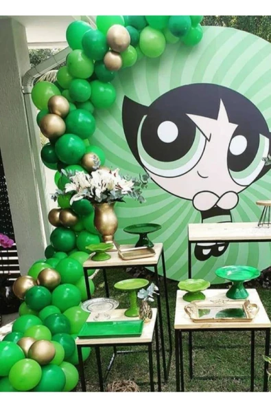 Pazariz Pastel Yeşil Krom Gold Balon Balon Zincir 5mt Y ürün görseli 1