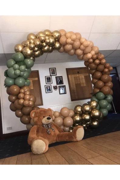Pazariz Krom Gold Adaçayı Karamel Ve Çöl Kumu Balon Zinciri 100 Adet ürün görseli 1