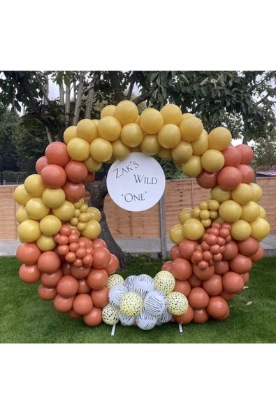 Pazariz Pastel Yanık Turuncu Ve Zerdeçal Balon Zinciri 100 Adet ürün görseli 1