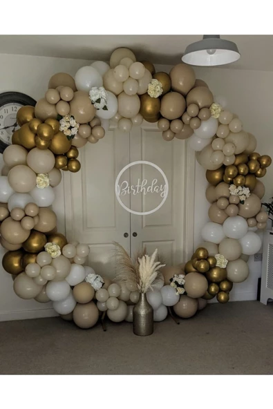 Pazariz Krom Gold Sütlü Kahve Ve Beyaz Balon Zinciri 100 Adet ürün görseli 1