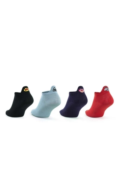 Pazariz Kadın Emojili Babet Çorap 4 Lü Karışık Renk ürün görseli 1