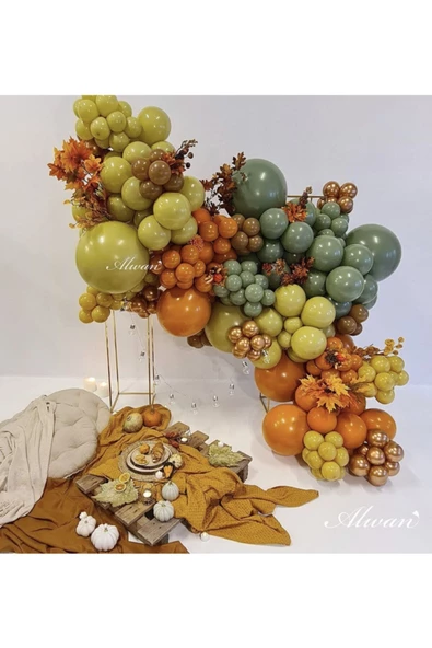 Pazariz Krom Bronz Yanık Turuncu Zeytin Karamel Ve Küf Yeşili Balon Zinciri 100 Adet ürün görseli 1