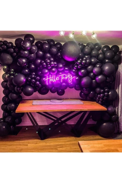 Pazariz Pastel Siyah Balon Zinciri 100 Adet ürün görseli 1