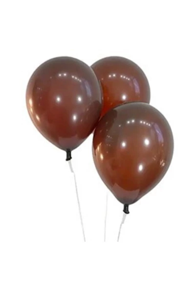 Pazariz 12 Inç Standart Boy Metalik Balon 10 Adet Kahverengi ürün görseli 1