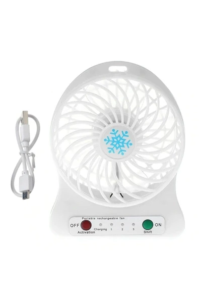 Pazariz Şarjlı Vantilatör Fan Mini Seyahat Tipi Serinletici Soğutucu Masaüstü Laptop Usb Fan ürün görseli 1