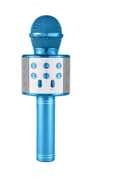 Pazariz Mavi Karaoke Bluetooth Mikrofon Ws-858 Usb Ses Değiştir ürün görseli 1