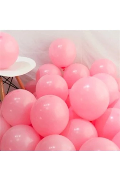 Pazariz 12 Inç Standart Boy Makaron Balon 50 Adet Pembe ürün görseli 1