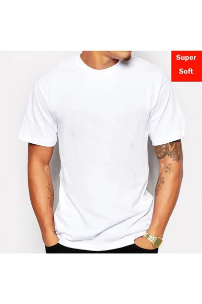 Pazariz Pembecin Basic Bisiklet Yaka Beyaz Erkek T-Shirt Penye ürün görseli 1