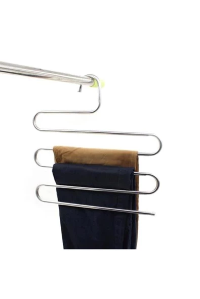 Pazariz Gri Metal Pantolon Pijama Askısı 5 Katlı ürün görseli 1