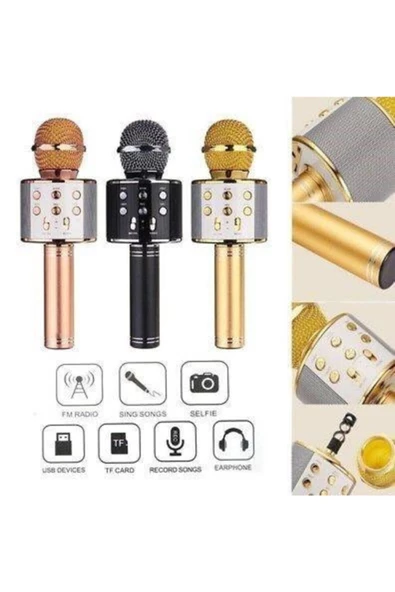 Pazariz Ws-858 Bluetoothlu Karaoke Mikrofon ürün görseli 1