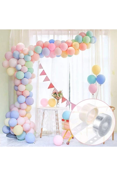 Pazariz Karışık Balon 50 Adet. Ve Balon Zincir Aparatı 5 Mt ürün görseli 1