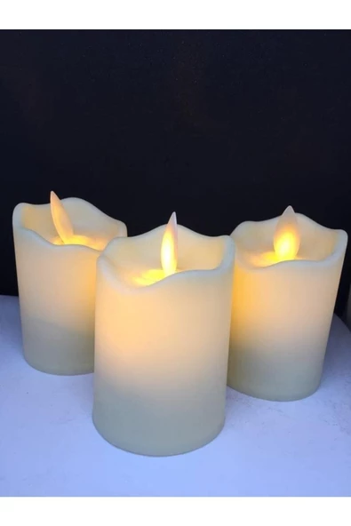 Pazariz Hareketli Pilli Led Mum 3 Adet ( 7 Cm X 5 Cm ) ürün görseli 1
