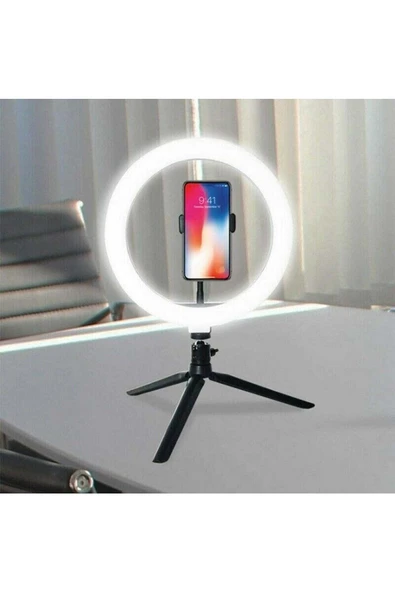 Pazariz 8inç 20cm Youtube Instagram Tiktok Selfie Stüdyo Video Fotoğraf Ring Light Tripod Led Halka Işık ürün görseli 1