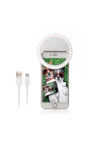 Pazariz Şarjlı Led Selfie Işığı Led Light Halka Telefon Işığı 36 Led 3 Kademeli ürün görseli 1