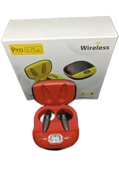 Pazariz Pro6 Plus Kablosuz Led Işıklı Oyuncu Bluetooth Kulaklık 5.0 Kırmızı ürün görseli 1