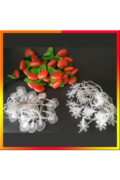 Pazariz Yılbaşı Hediye Seti 3mt Damla Led+ 3 mt Kartanesi Led+ 3 mt Yapraklı Kalp Led ürün görseli 1