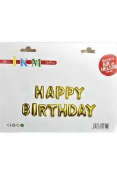 Pazariz Happy Bırthday Gold Folyo Balon ürün görseli 1