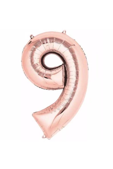 Pazariz Rose Gold 9 Rakamlı Folyo Balon 100 Cm ürün görseli 1