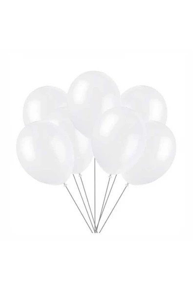 Pazariz Beyaz Metalik Balon 100 Adet ürün görseli 1