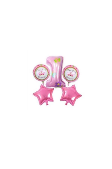 Pazariz 1 Yaş Folyo Balon - Balon Set (pembe) ürün görseli 1
