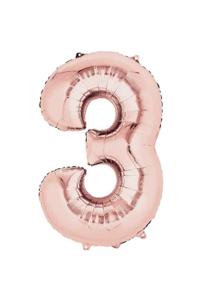 Pazariz 3 Rakam Rose Folyo Balon 76 Cm ürün görseli 1