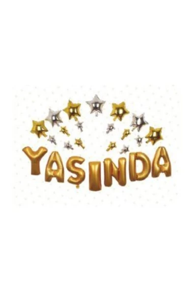 Pazariz Yaşında Folyo Balon Seti Gold ürün görseli 1