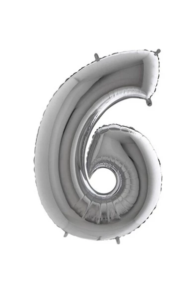 Pazariz 6 Rakam Gümüş Folyo Balon ürün görseli 1
