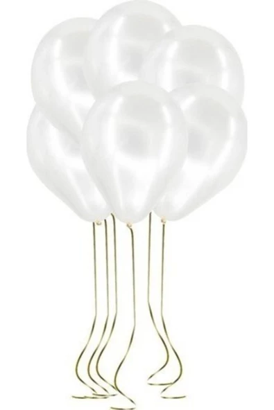Pazariz Parti Metalik Beyaz Balon 20'li ürün görseli 1
