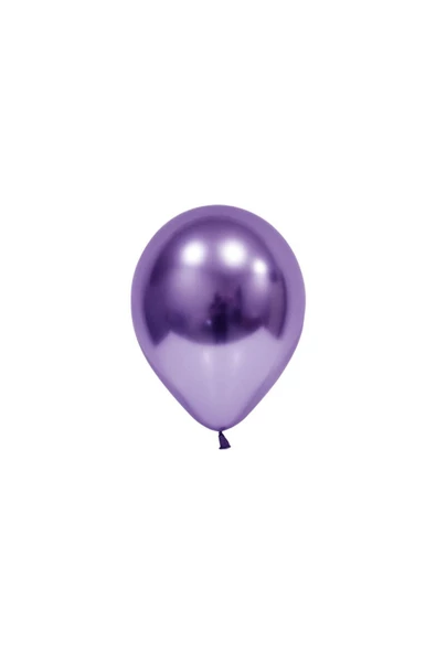 Pazariz 6 Inç Küçük Boy Krom Balon 50 Adet Violet ürün görseli 1