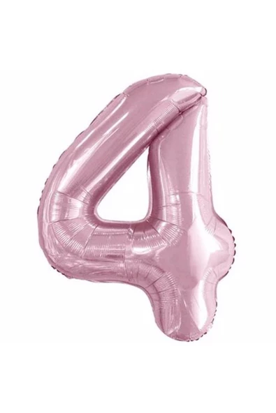 Pazariz 4 Rakam Pastel Pembe Folyo Balon 76 cm ürün görseli 1