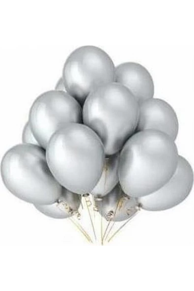 Pazariz 20 Adet Gümüş Gri Metalik Uçan Özellikli Balon ürün görseli 1